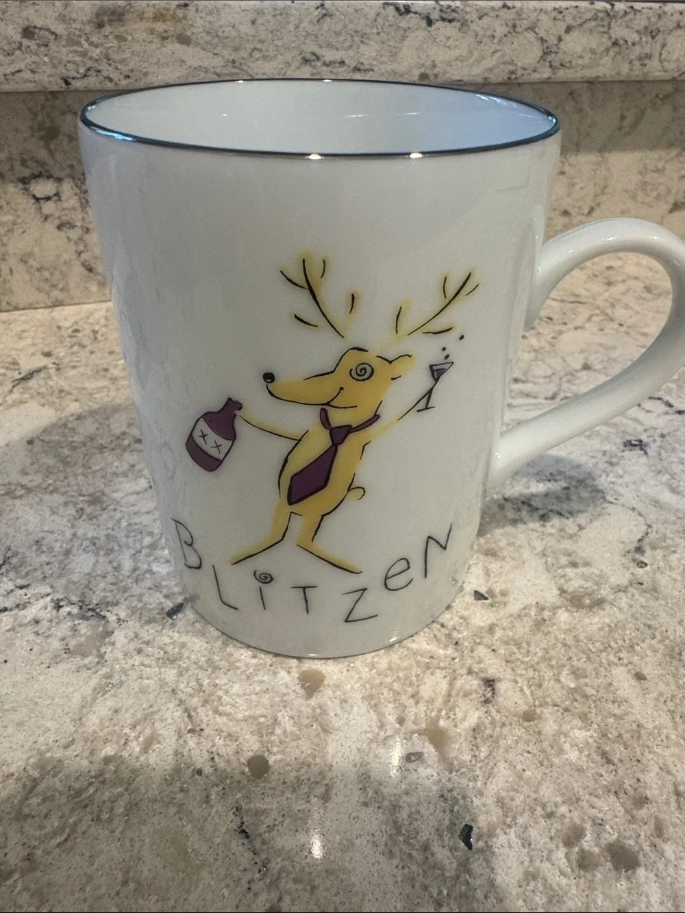 ** NEW ** Pottery Barn Cream Set of 4 Reindeer Mugs Boxed Set